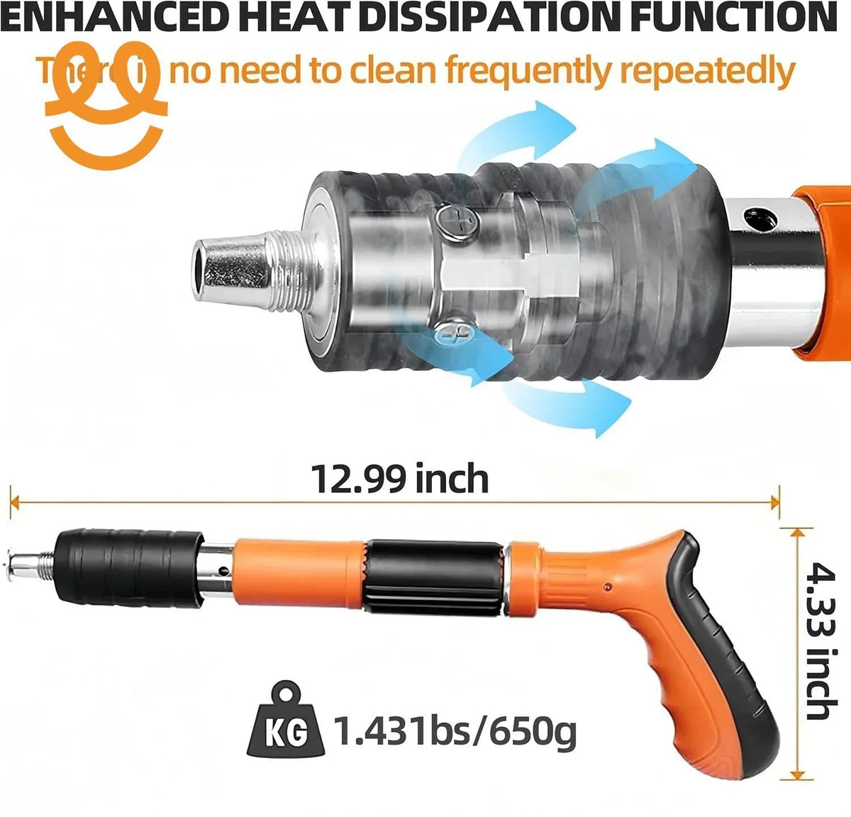 Heavy-Duty Concrete Nail Gun Kit with 10 Free Nails