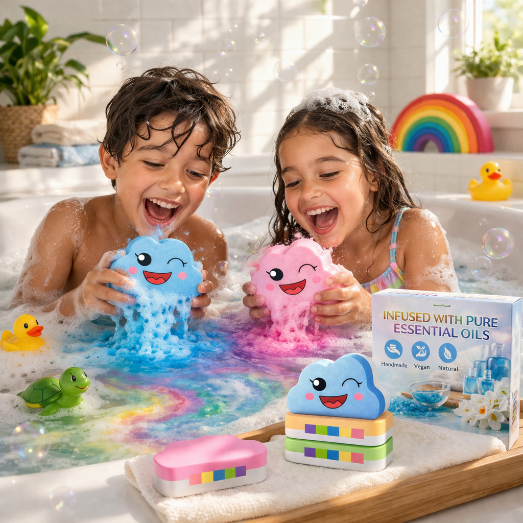 Bubbloon™ Rainbow Cloud Bath Bombs ( 4-Piece Set )