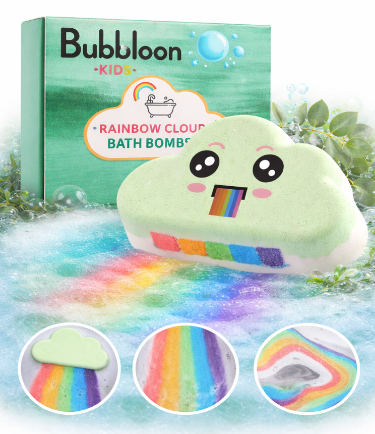 Bubbloon™ Rainbow Cloud Bath Bombs ( 4-Piece Set )