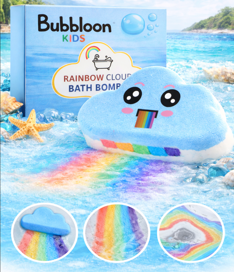 Bubbloon™ Rainbow Cloud Bath Bombs ( 4-Piece Set )